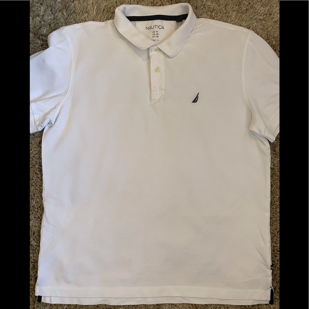 Nautical white polo shirt